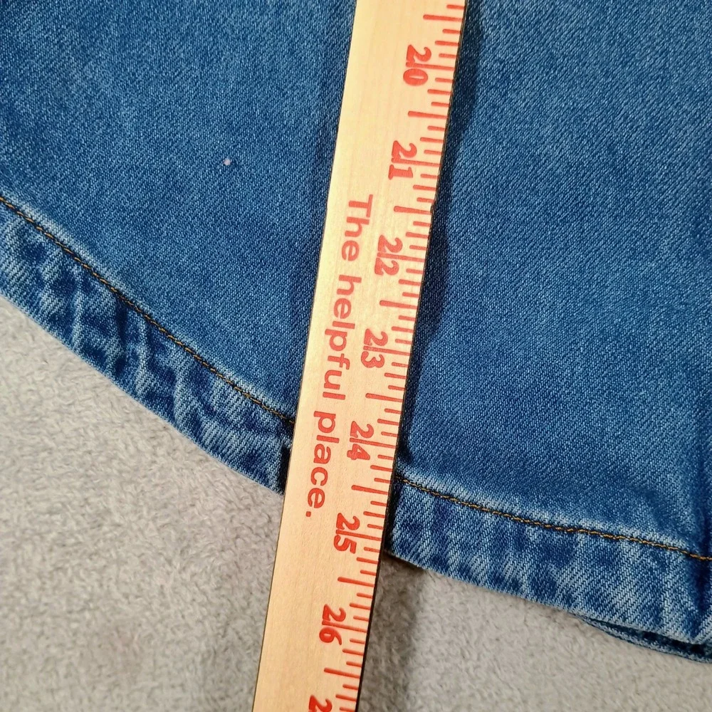 Free Assembly Womens Denim Snap Front Shirt Blue Large L 12-14 100% Cotton